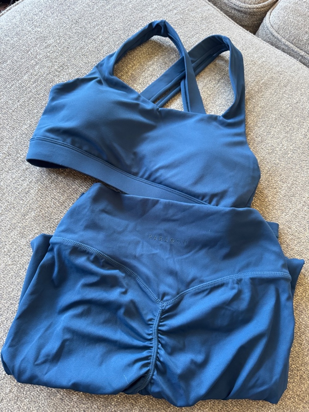 Paragon Recstretch Blue Active Sports Bra and Leggings Set